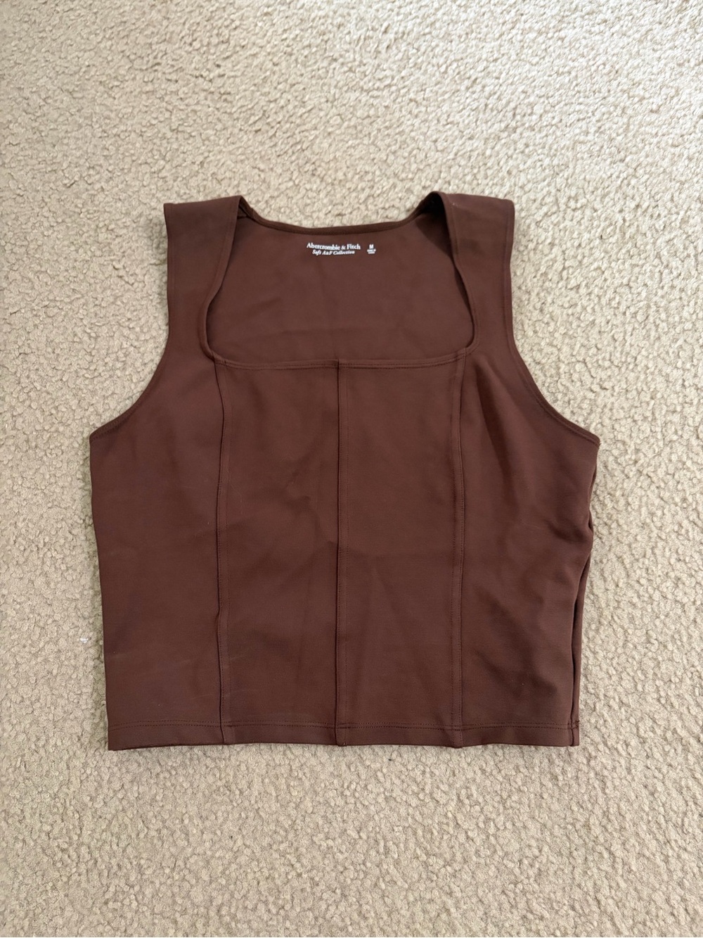 Abercrombie & Fitch Brown Square-Neck Tank Top